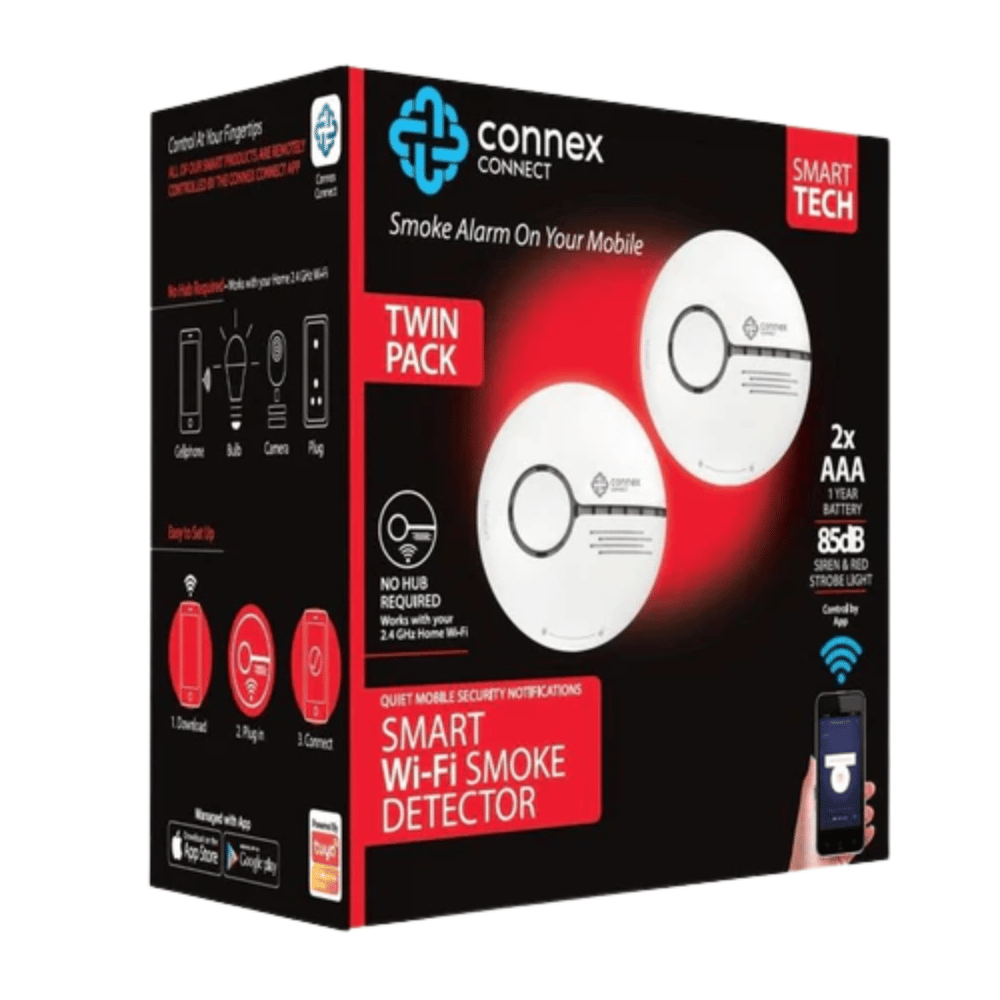 Smart WiFi Smoke Detector Alarm TWIN PACK CC-S2008 (DEMO, OPEN BOX, NO WARRANTY)