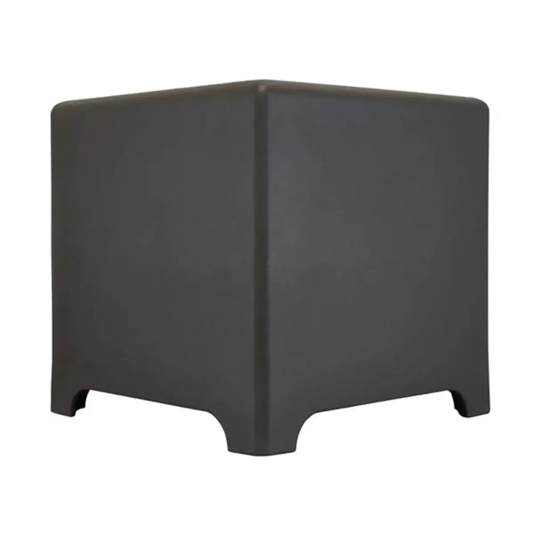 Black cube-shaped planter on a white background