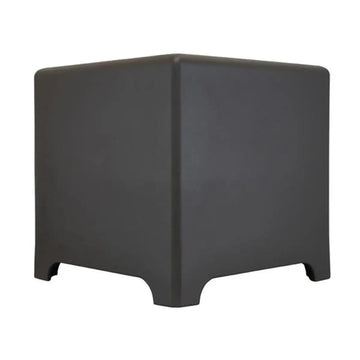 Black cube-shaped planter on a white background