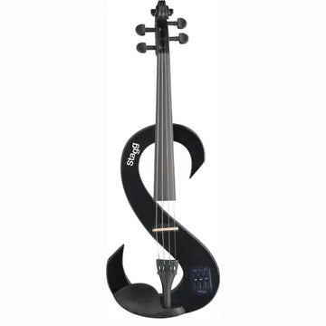 Black Stagg electric violin on a white background