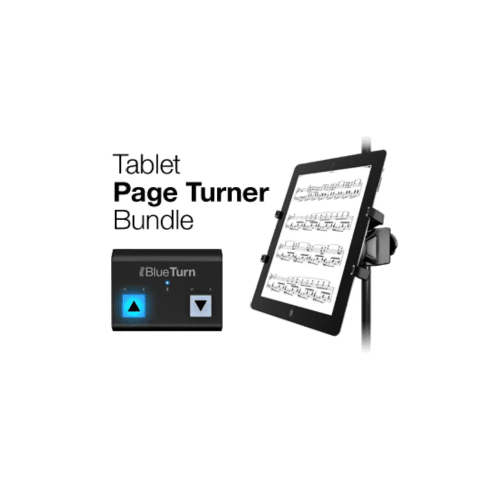 Tablet page turner bundle with tablet and control on a white background