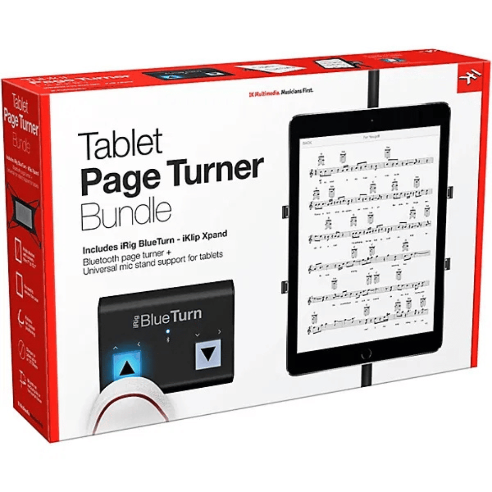 Boxed Tablet Page Turner Bundle with music sheet on screen