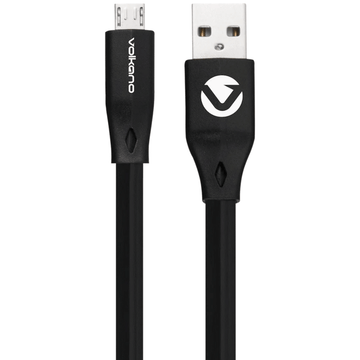 Volkano Slim Series Flat PVC Micro USB Cable 1.2m – Black VK-20084-BK (DEMO, OPEN BOX, NO WARRANTY)