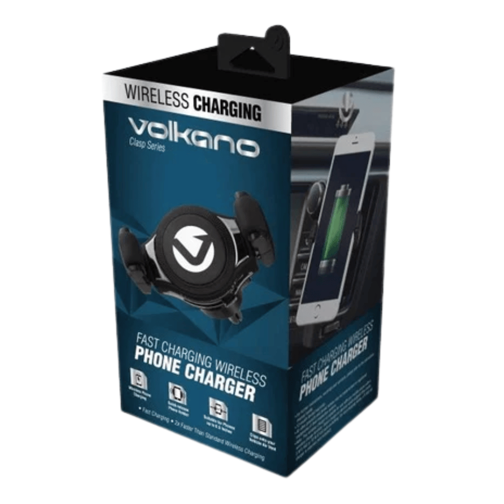 Volkano Clasp series 10W Wireless Quick charge car phone holder - vent VK-8022-GR (DEMO, OPEN BOX, NO WARRANTY)