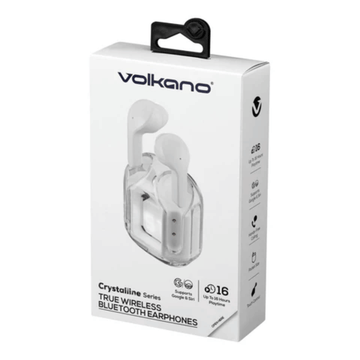 Volkano Crystalline Series Hardbox TWS Earphones White VK-1173-WT-HB (DEMO, OPEN BOX, NO WARRANTY)