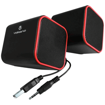 Volkano Diamond Series USB Speaker – Red (DEMO, OPEN BOX, NO WARRANTY)