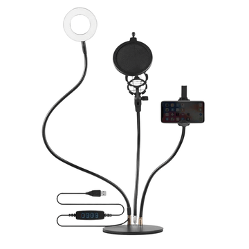Volkano Insta series Ring light Desk Stand Vlogging Kit VK-6502-BK (DEMO, OPEN BOX, NO WARRANTY)