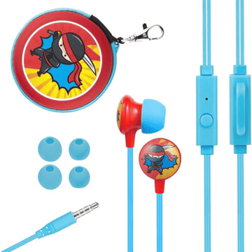 Volkano Kiddies Series Earphones with Keychain - Ninja VK-1150-NJ-CF (DEMO, OPEN BOX, NO WARRANTY)