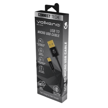 Volkano Micro series USB to Micro USB M/M cable 0.75m VK-20201-BK (DEMO, OPEN BOX, NO WARRANTY)