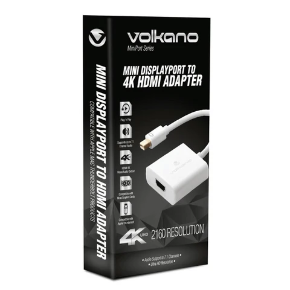 Volkano MiniPort series Mini DisplayPort to 4K HDMI converter 10cm - White VK-20048-WT