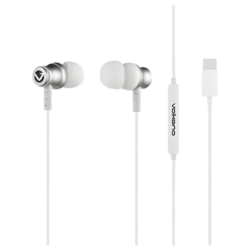 Volkano Prism 2.0 Series Type-C Earphone White VK-1019-WT(V1) (DEMO, OPEN BOX, NO WARRANTY)