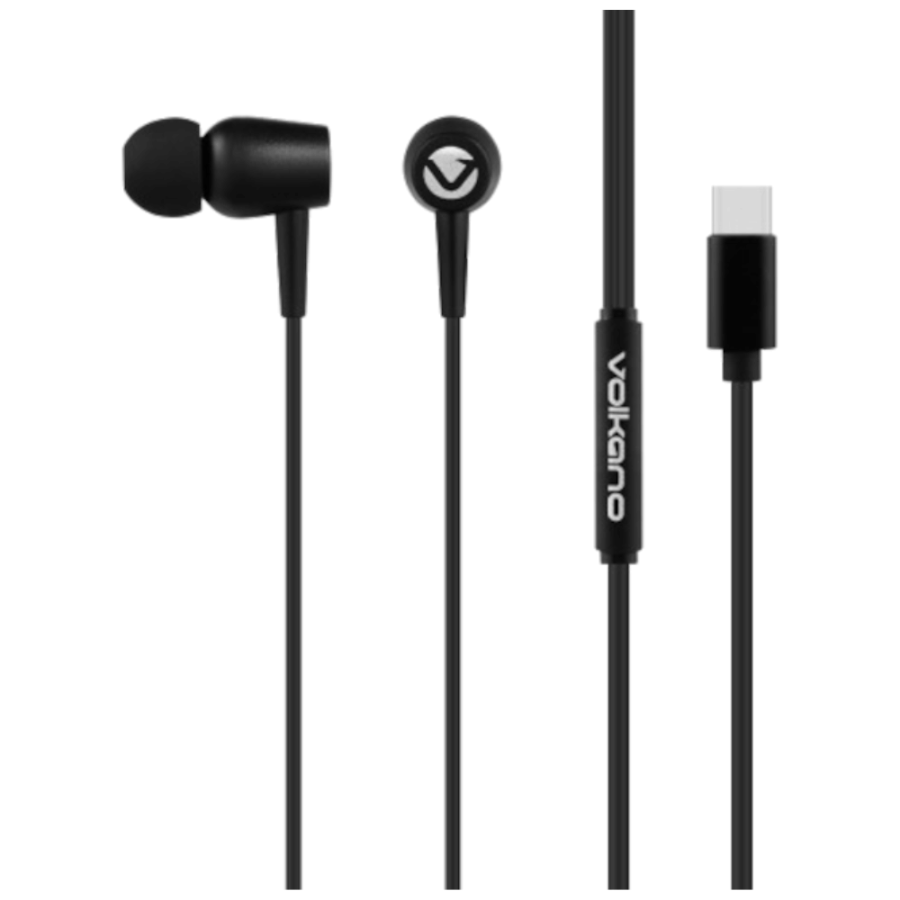 Volkano Prism Series Type-C Earphone - Black VK-1017-BK (DEMO, OPEN BOX, NO WARRANTY)