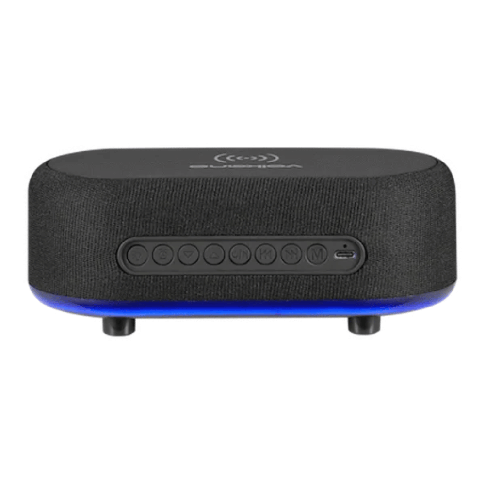 Volkano Radiant Series Alarm Clock with Wireless Charging and Speaker - Black VK-3135-BK[V1]  (DEMO, OPEN BOX, NO WARRANTY)