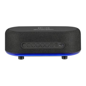Volkano Radiant Series Alarm Clock with Wireless Charging and Speaker - Black VK-3135-BK[V1]  (DEMO, OPEN BOX, NO WARRANTY)