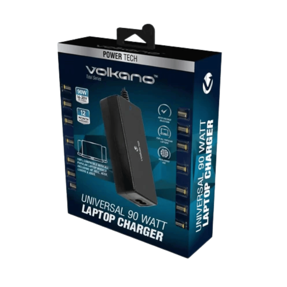 Volkano Total series Universal 90 Watt laptop charger VK-8048-BK (DEMO, OPEN BOX, NO WARRANTY)
