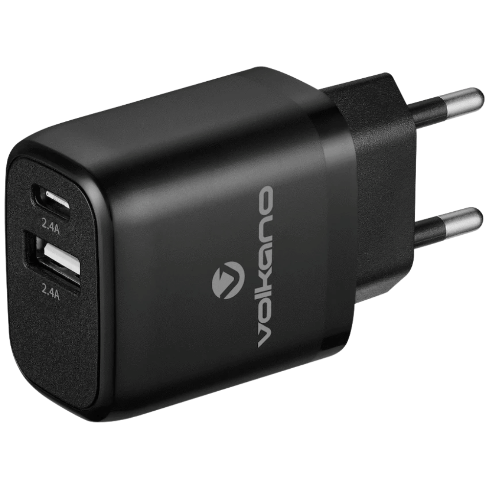 Volkano Volt-C series 2A USB Wall Charger with USB Type-C cable included VK-5002C-BK[V1] (DEMO, OPEN BOX, NO WARRANTY)