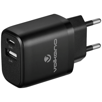 Volkano Volt-C series 2A USB Wall Charger with USB Type-C cable included VK-5002C-BK[V1] (DEMO, OPEN BOX, NO WARRANTY)