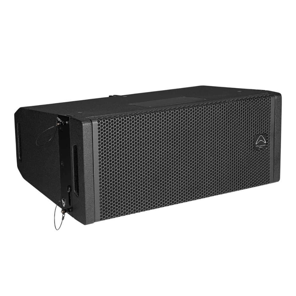Black rectangular speaker on a white background