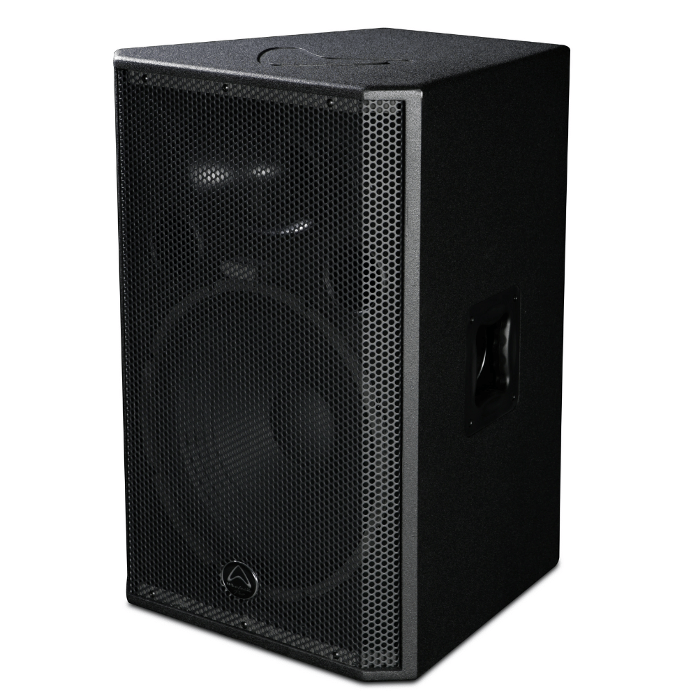 Black speaker on a white background