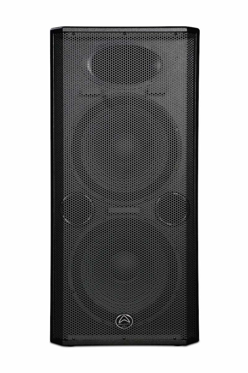 Black speaker on a white background