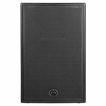 Black textured speaker on a white background