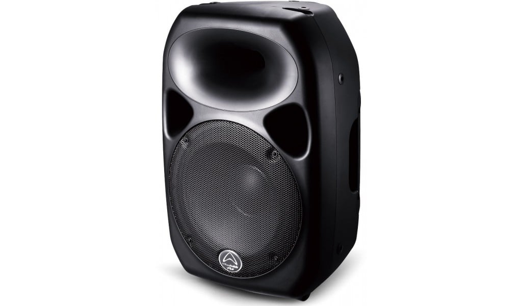 Black speaker on a white background