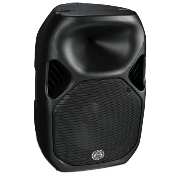 Black speaker on a white background