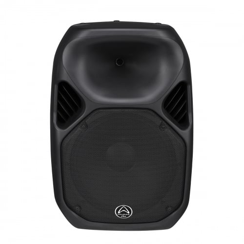 Black speaker on a white background