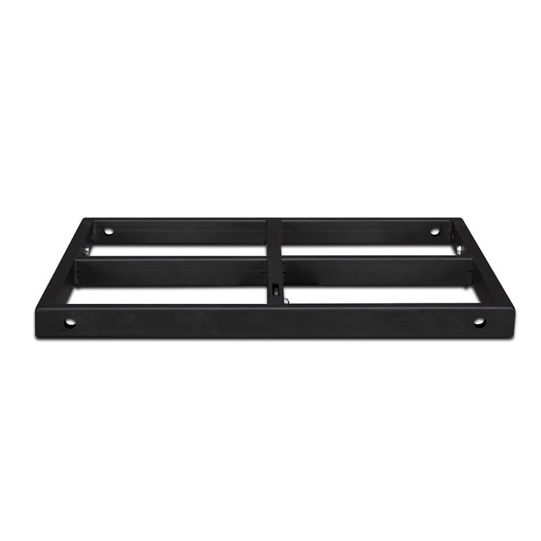 Black metal bracket on a white background