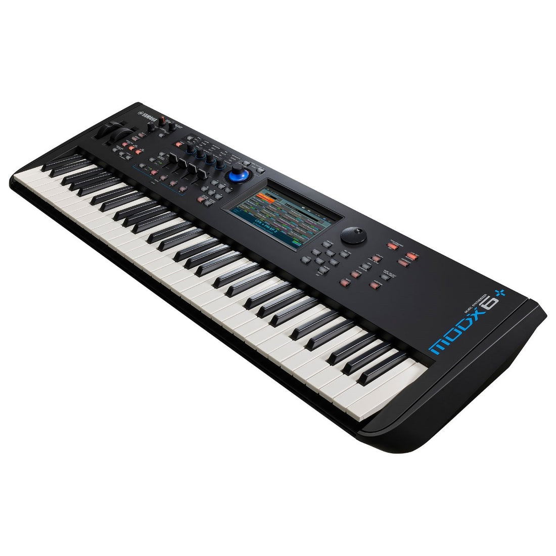 Music synthesizer keyboard on a white background