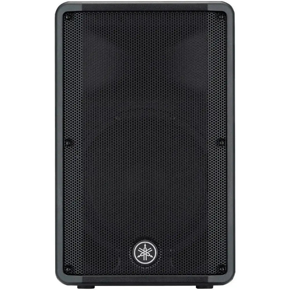 Black speaker with Yamaha logo on a white background