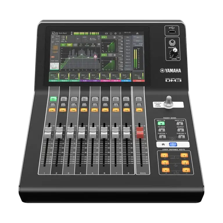 Yamaha DM10 digital mixing console on a white background