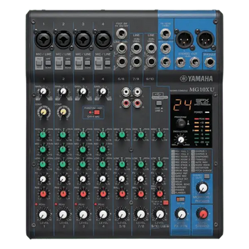 Yamaha MG10XU audio mixer on a transparent background