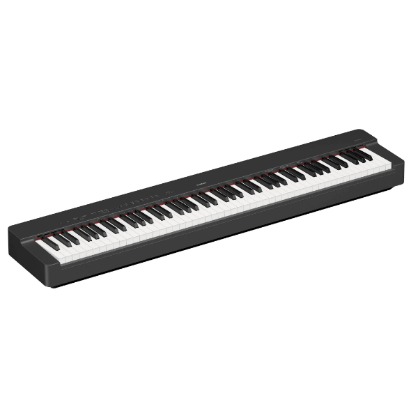 Black digital piano on a white background