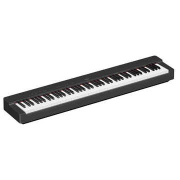 Black digital piano on a white background