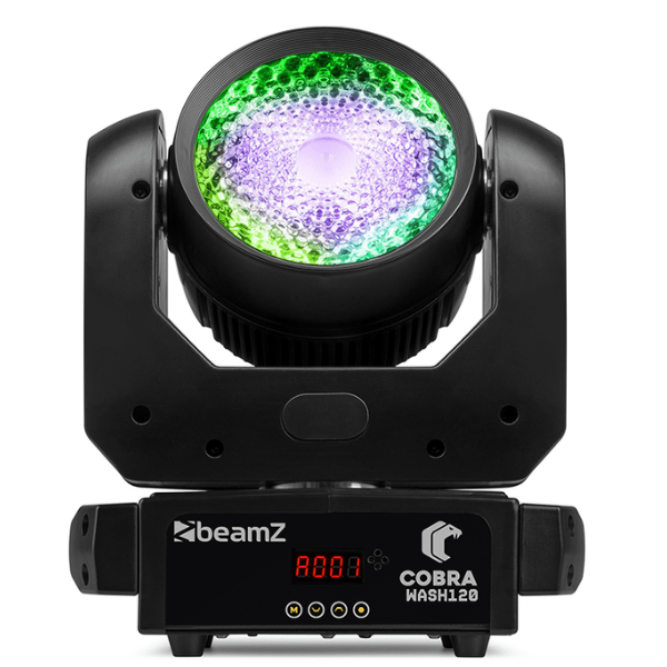 BEAMZ COBRAWASH120 LED MOVING HEAD WASH IP20 1x 100W WITH RING RGBW