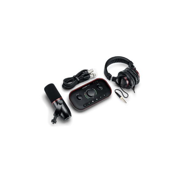FOCUSRITE Vocaster Two Studio USB-C Podcasting Audio Interface Bundle