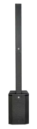 Black column speaker on a white background
