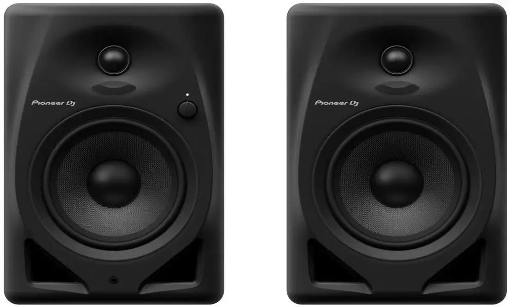 Pair of Pioneer DJ speakers on a white background