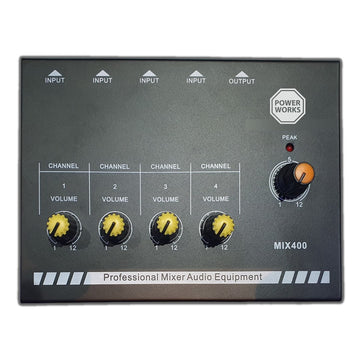 POWERWORKS PW-MIX400 4-channel Mini Audio Mixer