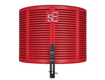 Red speaker grill with 'SE' logo on a white background