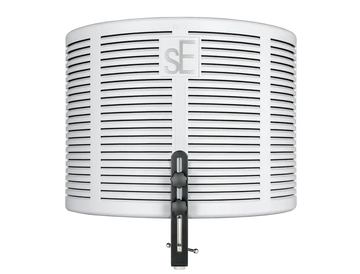 White air filter with black grating on a white background