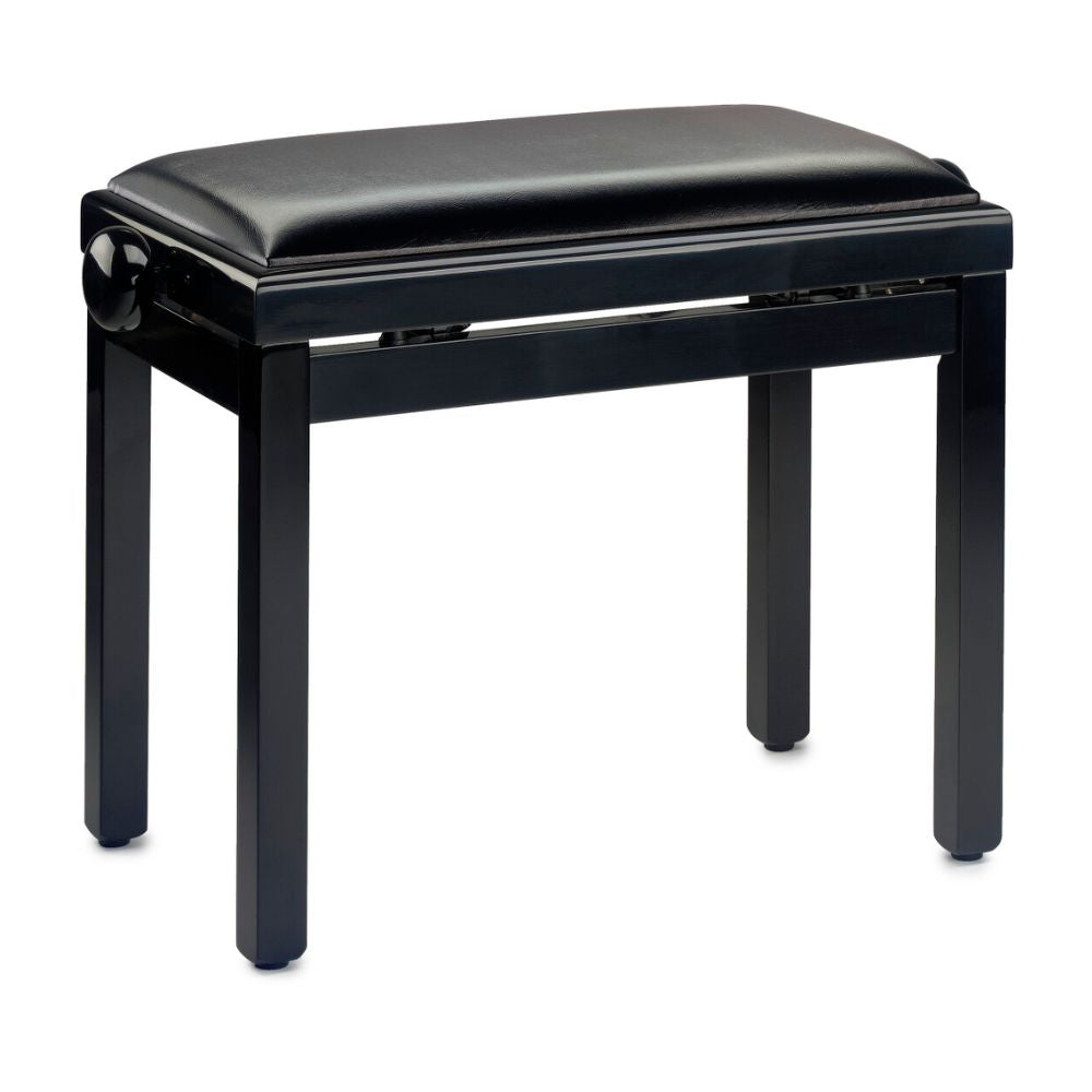 Stagg Highgloss black piano bench with black vinyl top