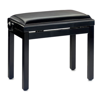 Stagg Highgloss black piano bench with black vinyl top