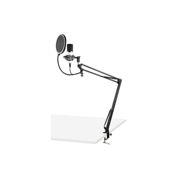 Vonyx – CMS300W STUDIO SET WHITE USB CONDENSER USB MIC WITH STAND & POP FILTER