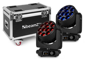 Beamz MHL1240 LED MOVING HEAD ZOOM 12X40W 2 PIECES IN FLIGHTCASE