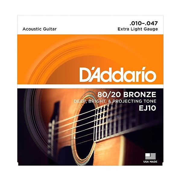 D'Addario EJ10 80/20 Bronze Extra Light 