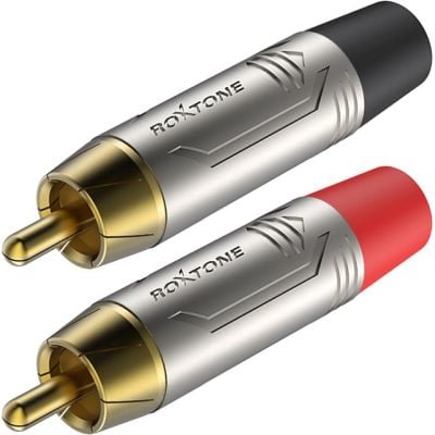 Roxtone RCA Pair Male Nickel Plated Shell Gold Plated Contacts